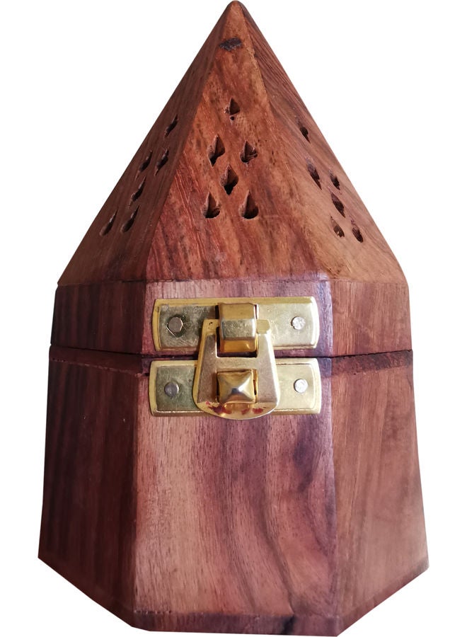 Wooden Incense Burner Holder Brown 15 x 8.5cm - Image 1