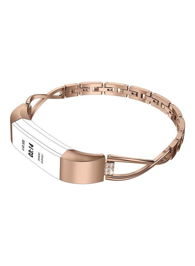 BGM X-Shaped Metal Strap For Fitbit Alta Smart Watch Rose Gold - Image 1