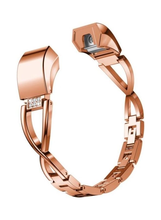 BGM X-Shaped Metal Strap For Fitbit Alta Smart Watch Rose Gold - Image 3