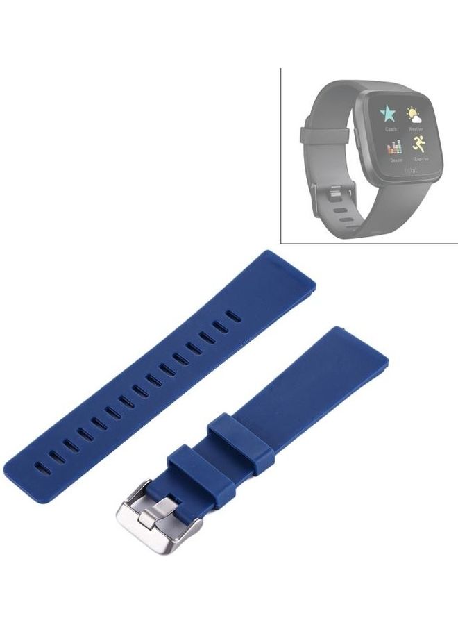 BGM Simple Fashion Silicone Watch Strap Watchband For Fitbit Versa/Versa 2 Dark Blue - Image 1