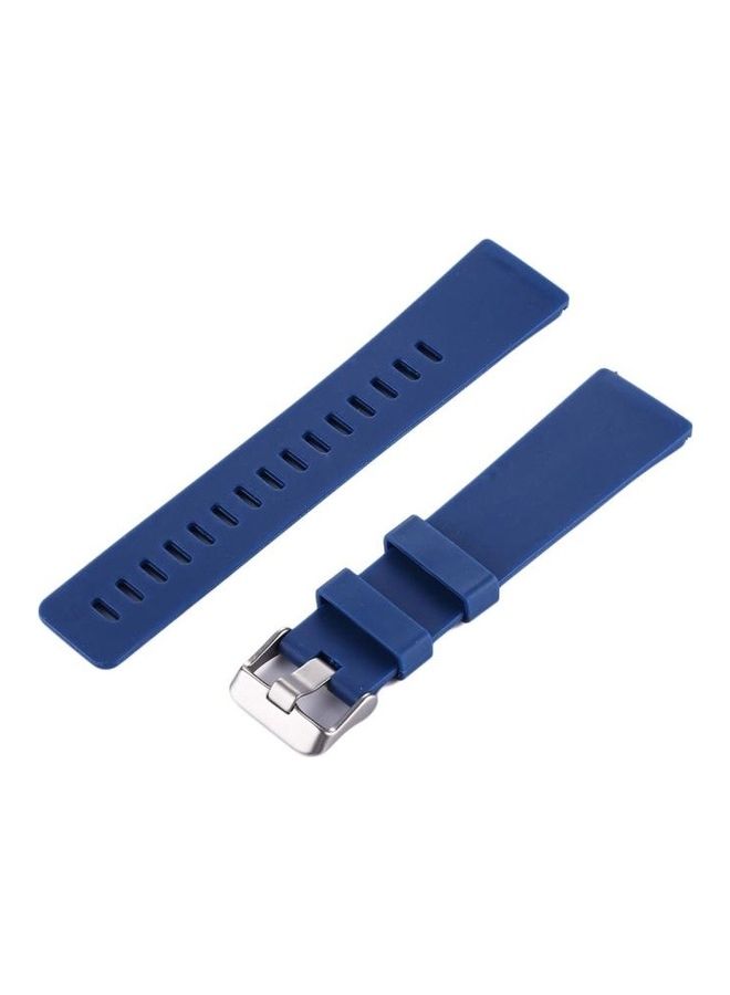 BGM Simple Fashion Silicone Watch Strap Watchband For Fitbit Versa/Versa 2 Dark Blue - Image 3