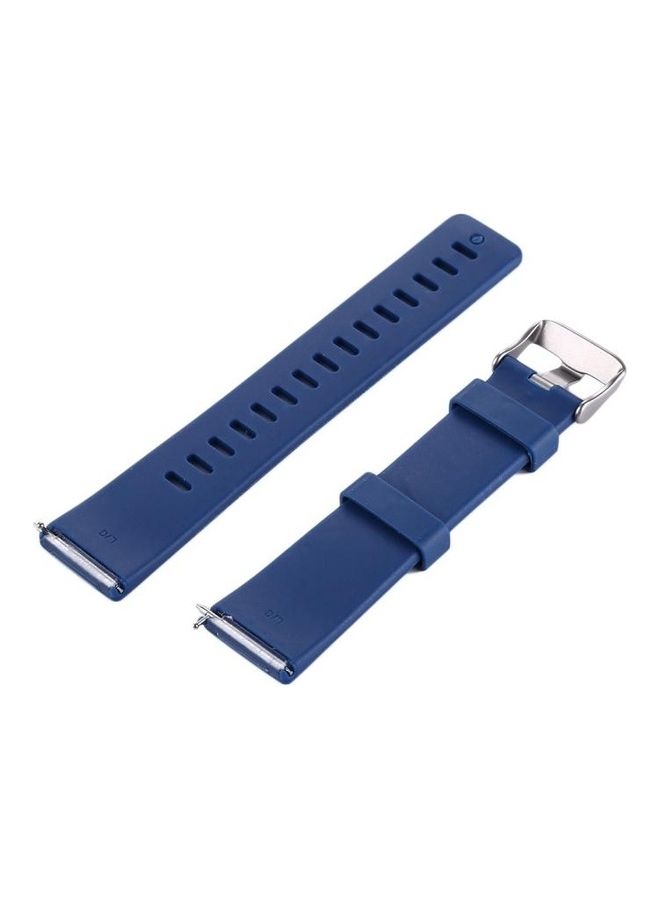 BGM Simple Fashion Silicone Watch Strap Watchband For Fitbit Versa/Versa 2 Dark Blue - Image 4