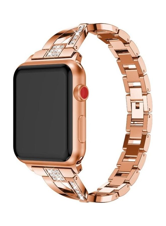 BGM Universal X-Shaped Metal Strap For Fitbit Versa 2 Rose Gold - Image 1