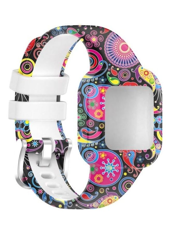 BGM Silicone Printing Replacement Watchband For Garmin Vivofit JR3 Peacock - Image 1