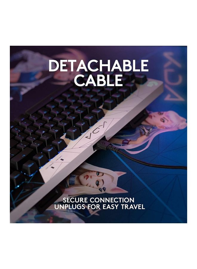 G PRO K/DA LOL Mechanical Gaming Keyboard Tenkeyless Design Detachable Micro USB Cable 16.8M Colour Lightsync RGB
