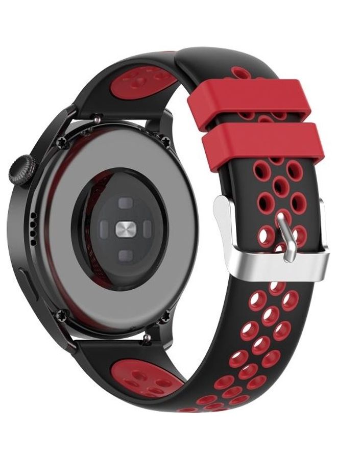 بي جي إم سِوار بديل لساعة هواوي 3/3 برو مقاس 22 مم أسود/ أحمر - Image 5