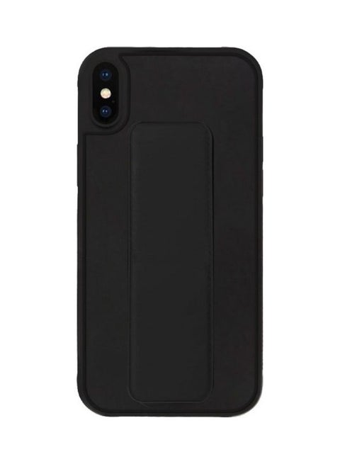 Protective Case Cover With Finger Grip Stand For Apple iPhone XS/X Black