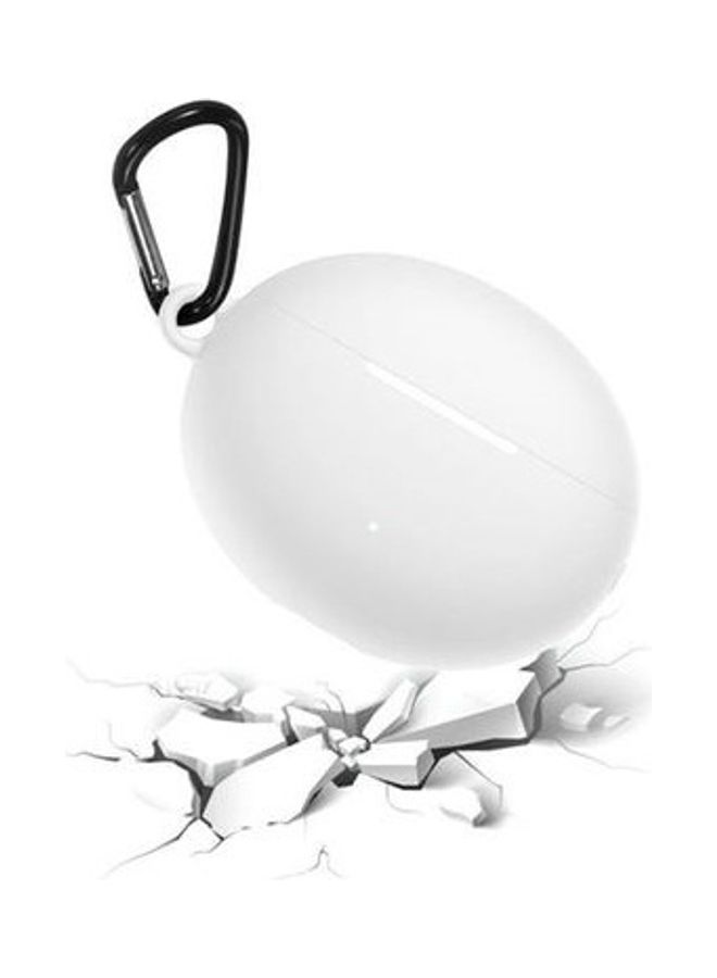 AMTCO Protective Silicone Case With Carabiner For Huawei FreeBuds 4i White  - Image 3