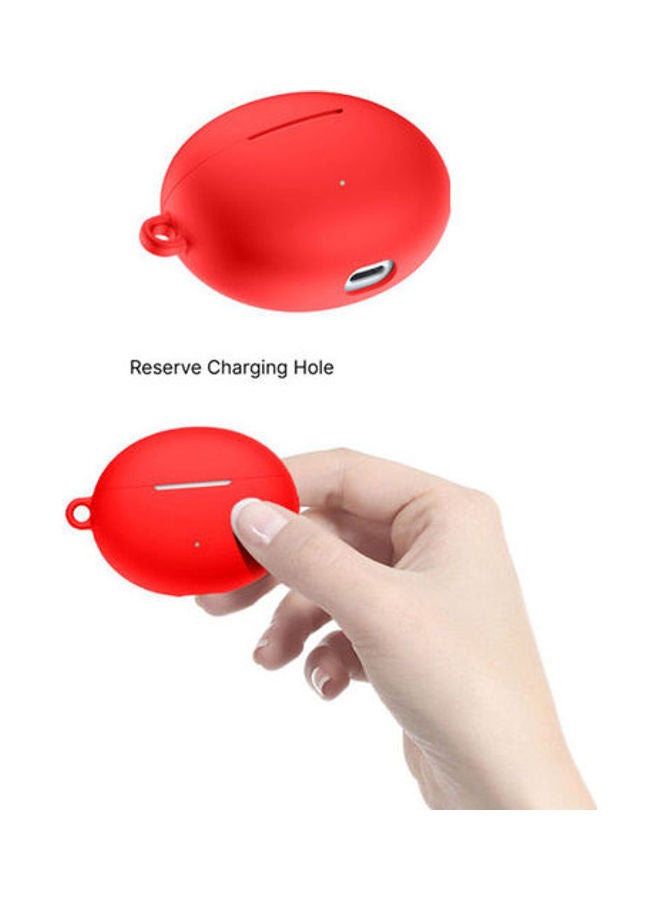 Protective Silicone Case With Carabiner For Huawei FreeBuds 4i Red - v1630917037/N50672874A_4