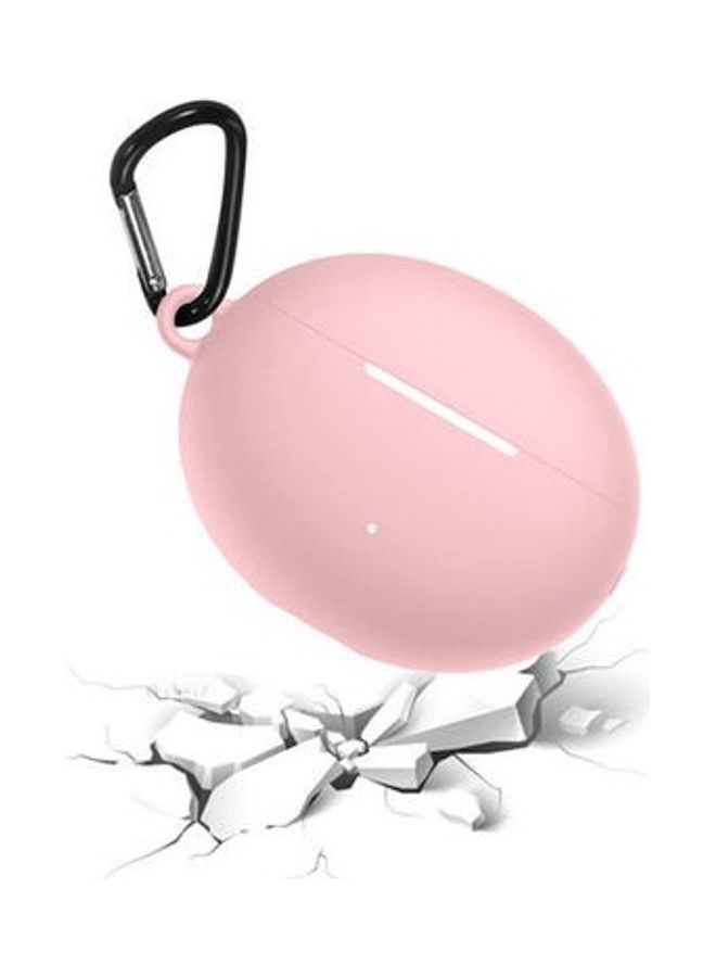 AMTCO Protective Silicone Case With Carabiner For Huawei FreeBuds 4i Pink  - Image 3