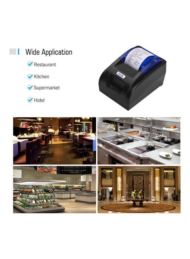 HOIN Portable 58mm Thermal Receipt Printer with BT and USB Interface Black  - Image 3