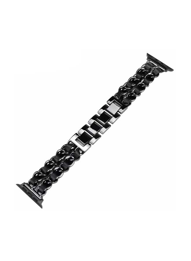 فيت مي سوار من الجلد المعدني لساعة أبل قياس 38/40/41 مم للرجال - Image 1