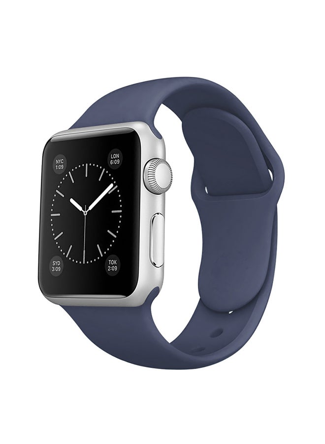 FITME - 2-Piece Silicone band for Apple Watch 42/44/45/49 mm Small/Large Dark Blue - Image 1
