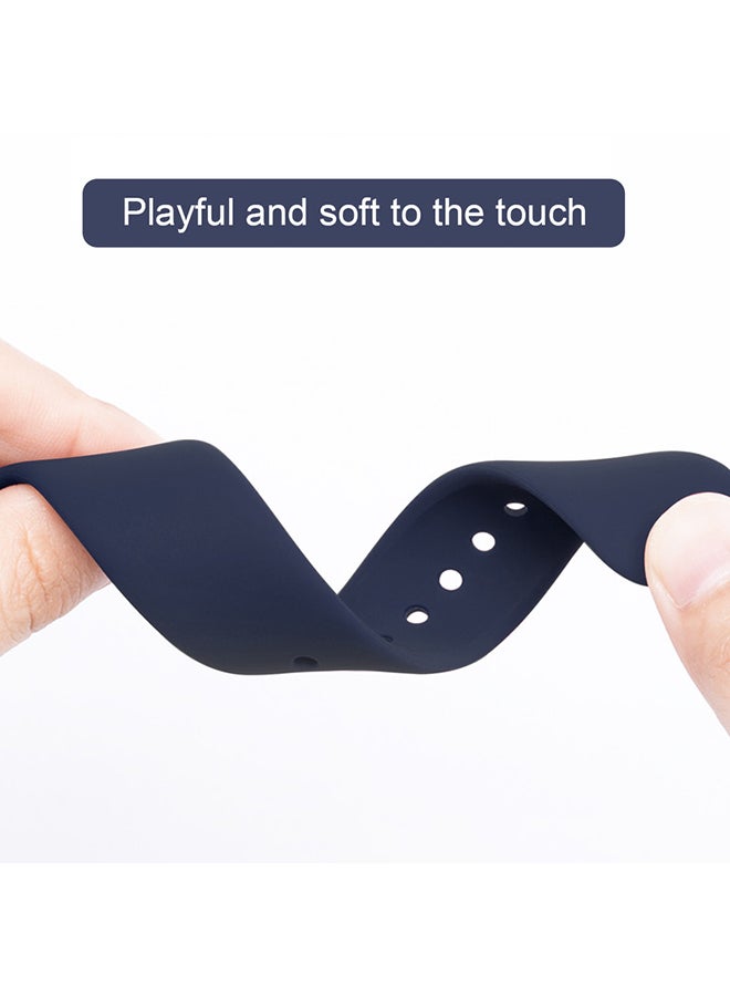 FITME - 2-Piece Silicone band for Apple Watch 42/44/45/49 mm Small/Large Dark Blue - Image 1