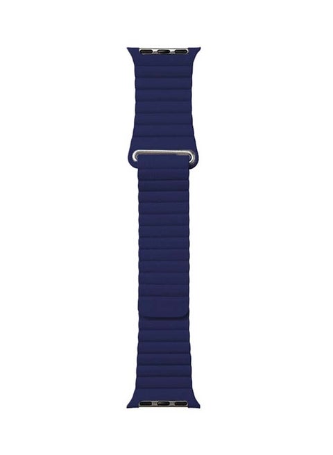 Magnetic Leather Band For Apple Watch 42/44/45/49 mm Blue