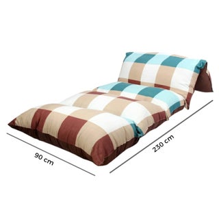 فراش أرضي قابل للطي مايكروفايبر تصميم كارو براون 230*90سم - v1630926279/N46941310A_1