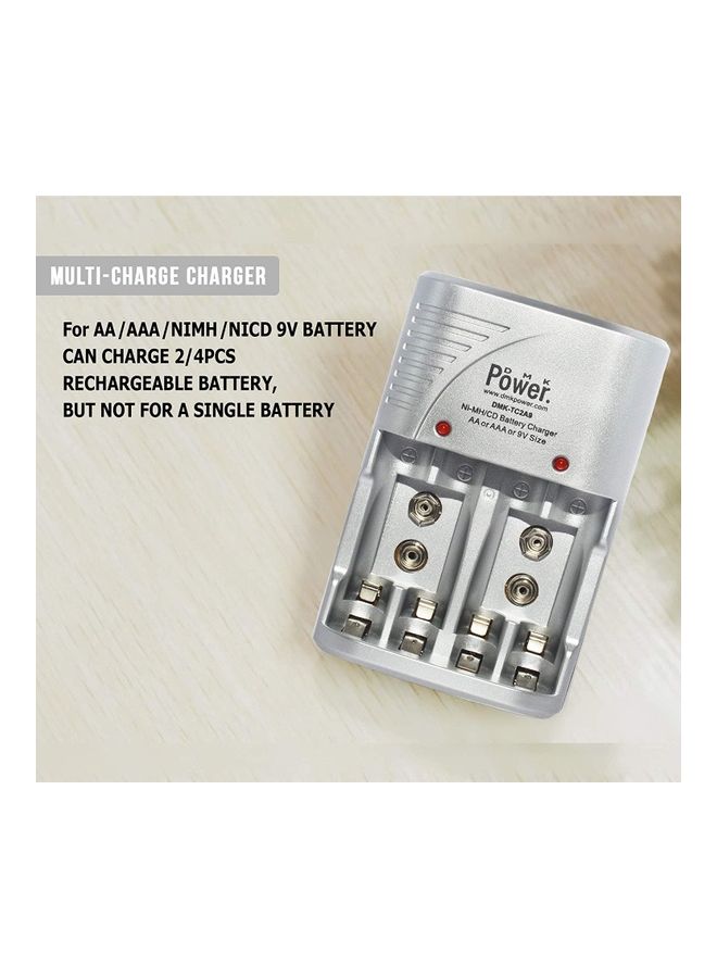 DMK Power 2800.0 mAh 1.2V AA Rechargeable Battery Kit with Smart Charger Silver - Image 4