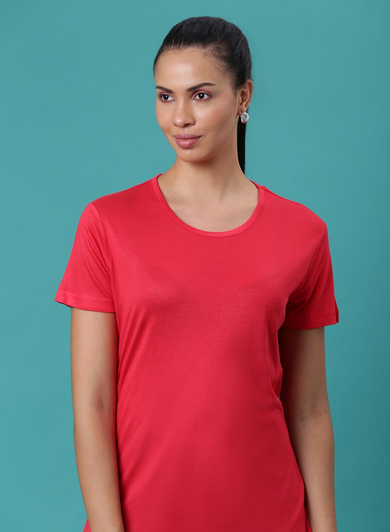 Aila Comfortable Stylish T-Shirt Red  - Image 4
