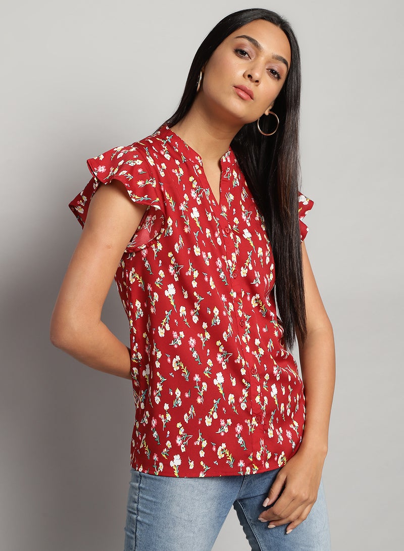 Aila - Comfortable Stylish Top Red - Image 1