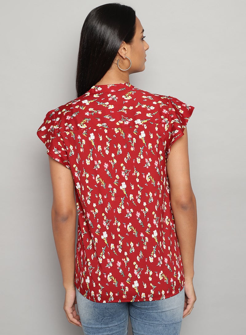 Aila - Comfortable Stylish Top Red - Image 1