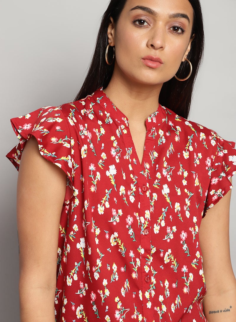 Aila - Comfortable Stylish Top Red - Image 1