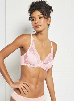 hunkemoller Embroidered Non-Padded Bralette Pale Lilac  - Image 1