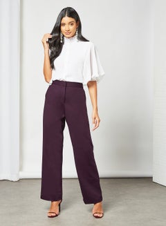 Sivvi x D'Atelier Wide Leg Trousers Wine Red  - Image 3