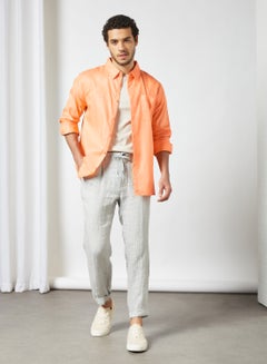 STATE 8 Casual Button Down Shirt Orange  - Image 2