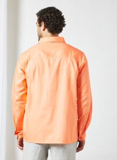 STATE 8 Casual Button Down Shirt Orange  - Image 3
