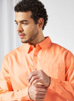 STATE 8 Casual Button Down Shirt Orange  - Image 4