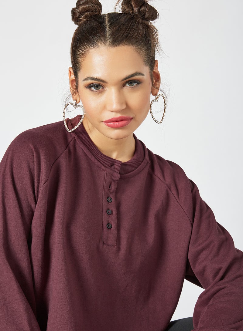 Sivvi x GenM - Cropped Sweatshirt Maroon - Image 1