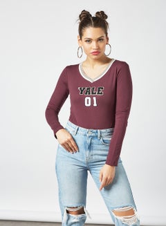 Sivvi x GenM Embroidered Slogan Bodysuit Maroon  - Image 4