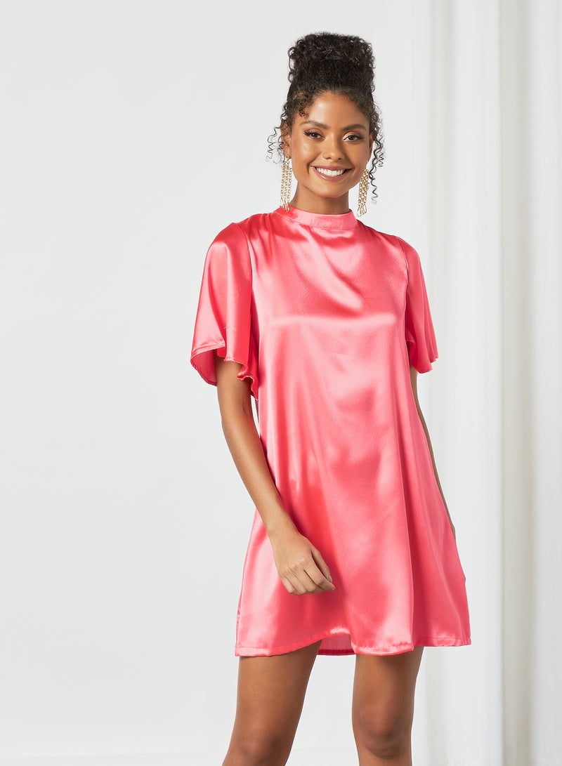 Aila - Fashionable Turtle Neck Dress Peach - Image 1