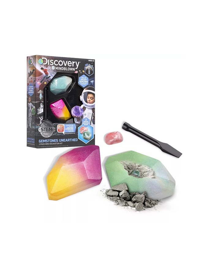 Discovery Toy Excavation Kit Mini Gemstone 2PC ‎22.86 x 22.86 x 7.11cm - Image 1