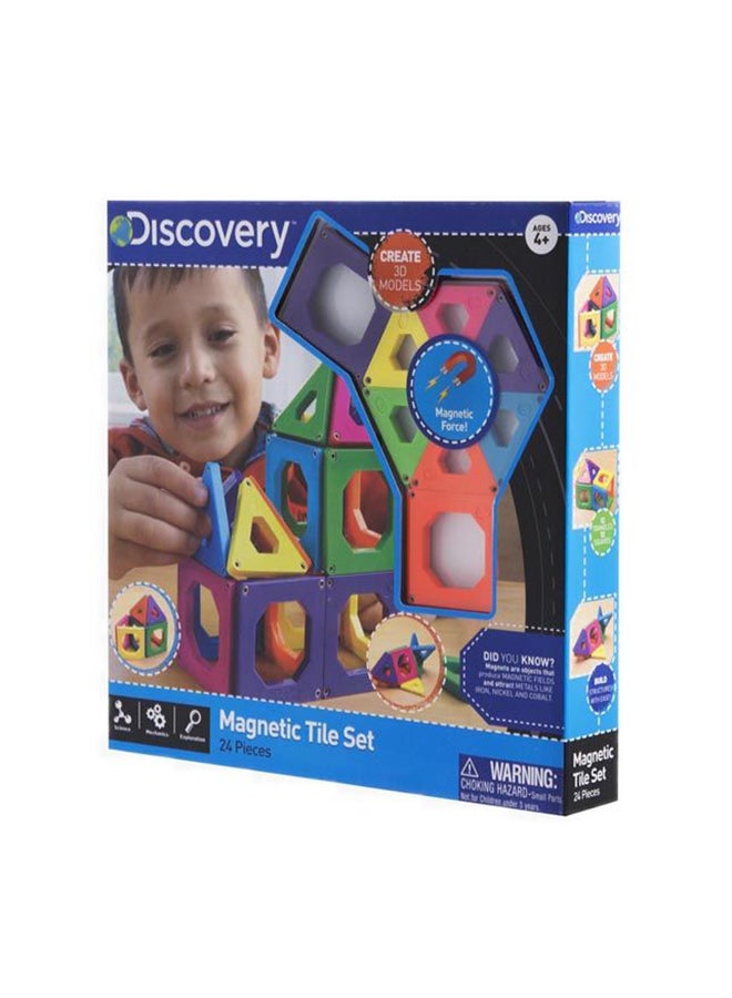 Discovery Toy Magnetic Tiles 24PCS ‎22.86 x 22.86 x 7.11cm - Image 2