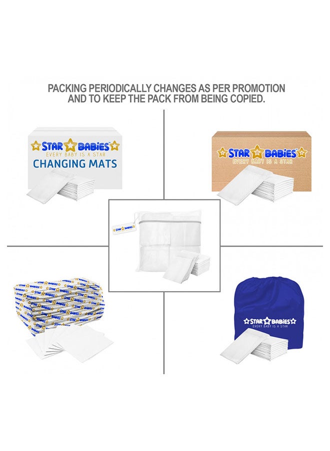 STAR BABiES 40-Piece Disposable Changing Mat - White/Lavender  - Image 4