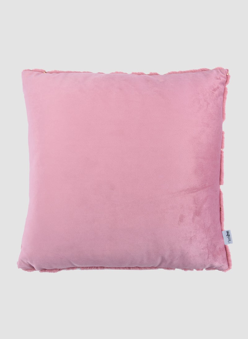 Switch Fur with Gold Feather Details, Unique Luxury Quality Decor Items for the Perfect Stylish Home Pink CUS232 - Image 2