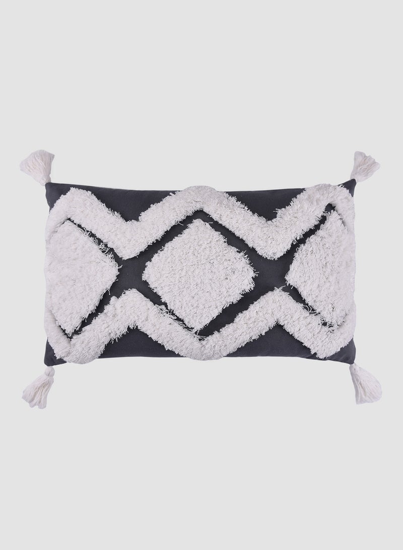 Switch Tribal Boho Woven Tufted Cushion, Unique Luxury Quality Decor Items for the Perfect Stylish Home Dark Grey  - Image 1