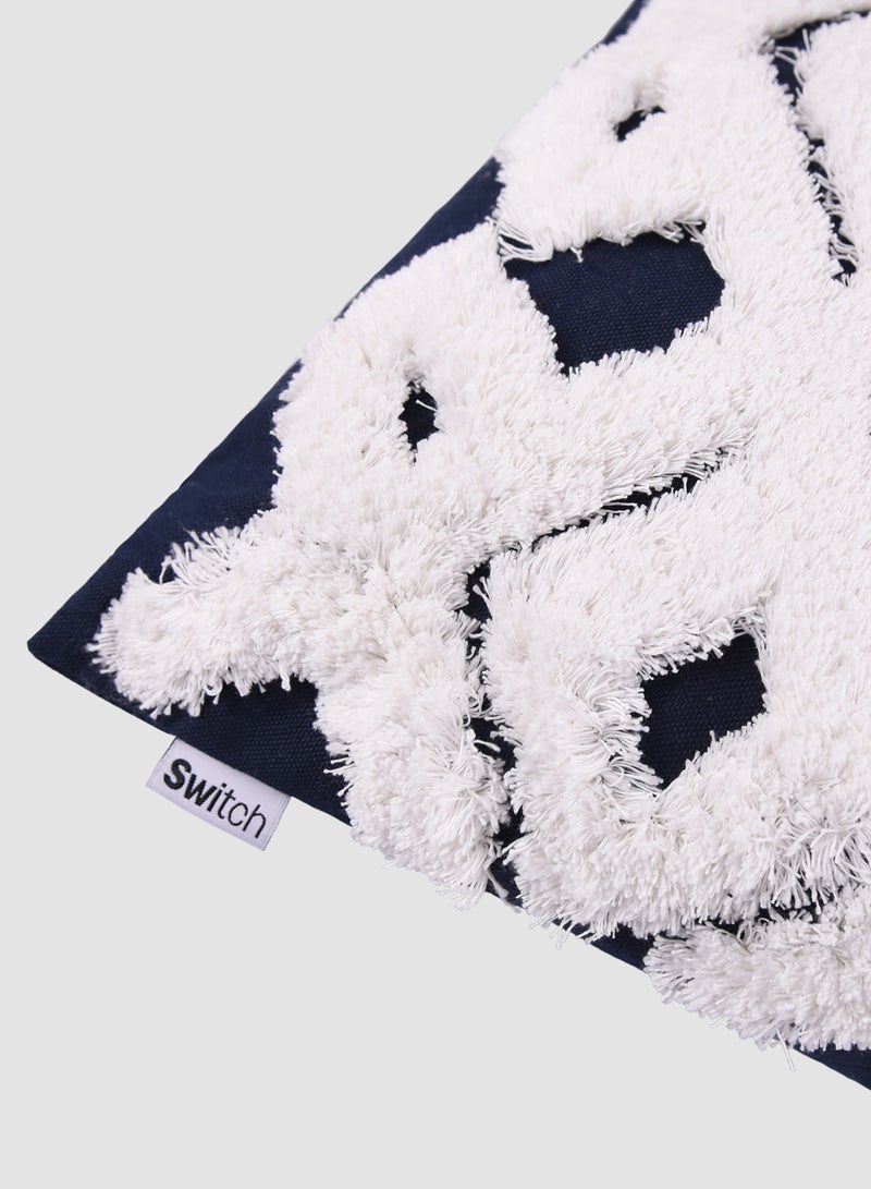 Switch Tribal Boho Woven Tufted Cushion, Unique Luxury Quality Decor Items for the Perfect Stylish Home Blue/White 45 x 45cm - Image 3