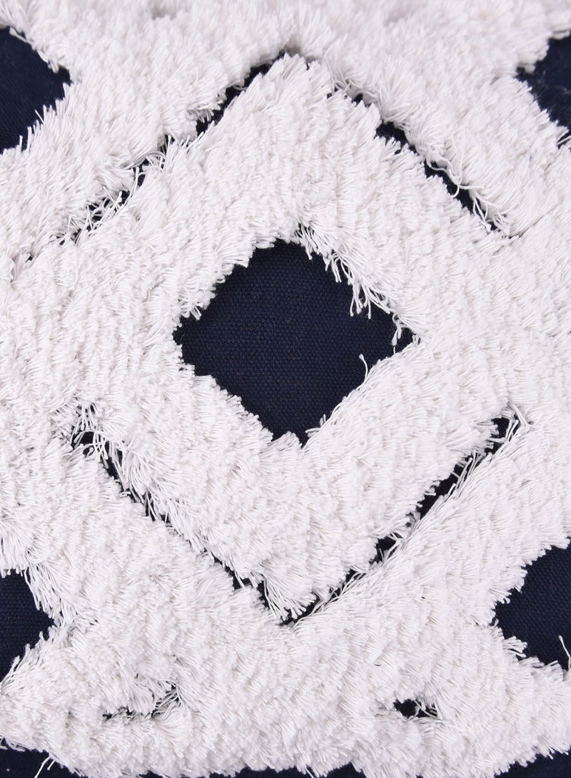 Switch Tribal Boho Woven Tufted Cushion, Unique Luxury Quality Decor Items for the Perfect Stylish Home Blue/White 45 x 45cm - Image 4