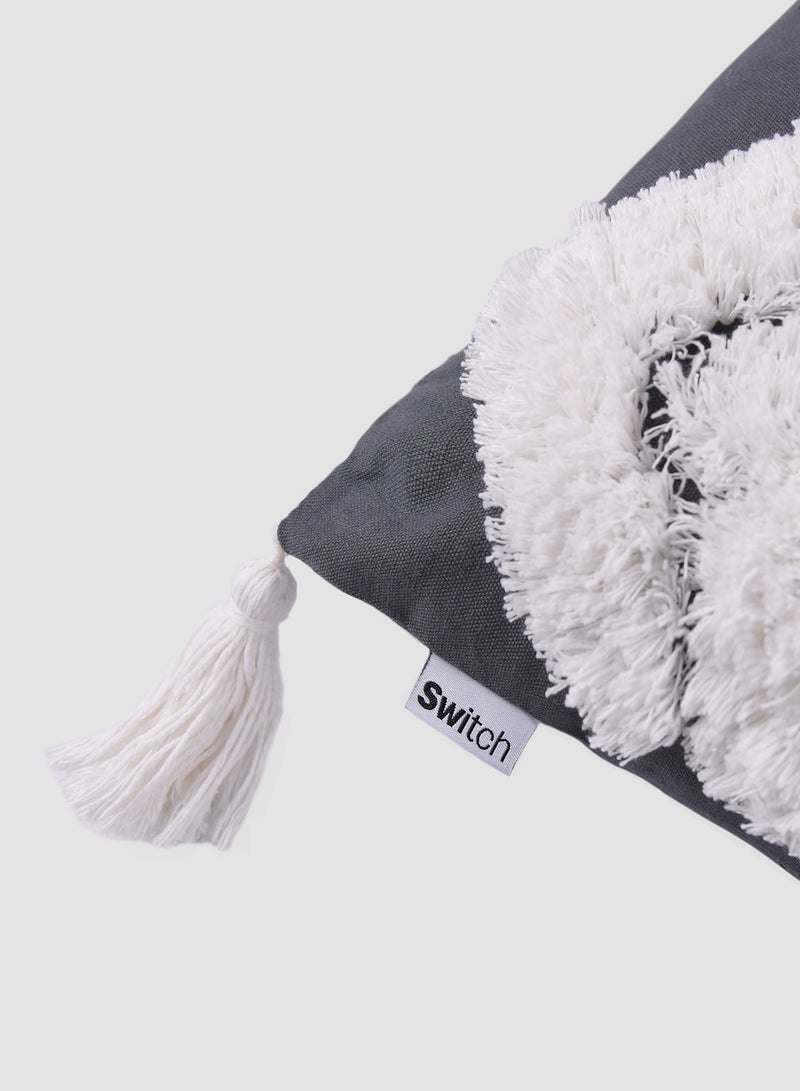 Switch Tribal Boho Woven Tufted Cushion, Unique Luxury Quality Decor Items for the Perfect Stylish Home Dark Grey  - Image 3