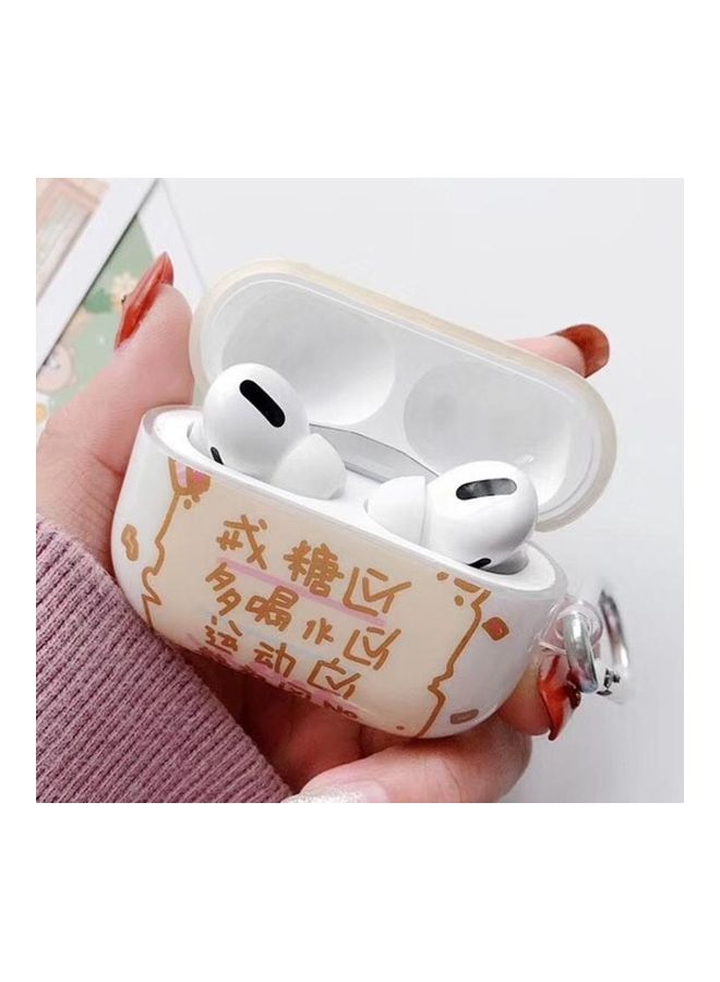BGM - Soft Bluetooth Headphone Protective Case For Apple AirPods Pro White/Gold - Image 1