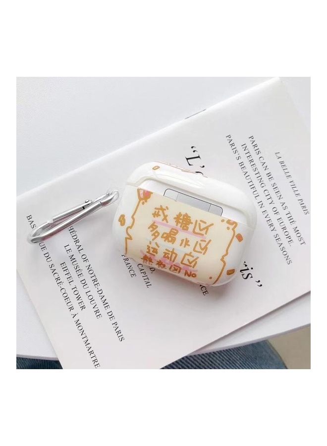BGM - Soft Bluetooth Headphone Protective Case For Apple AirPods Pro White/Gold - Image 1