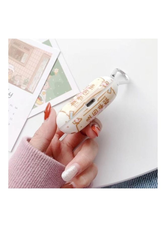 BGM - Soft Bluetooth Headphone Protective Case For Apple AirPods Pro White/Gold - Image 1