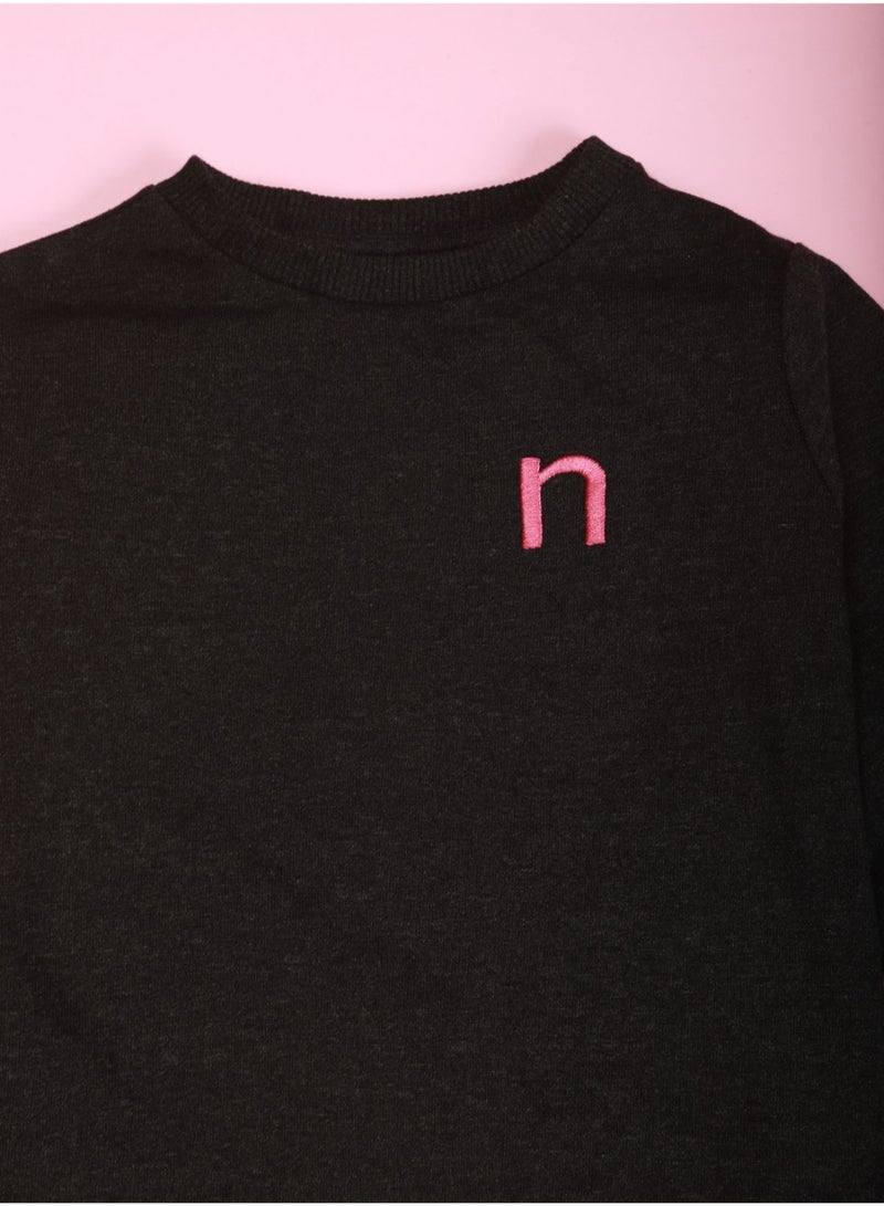 NEON Casual Printed Sweatshirt Dark Grey Melange  - Image 4