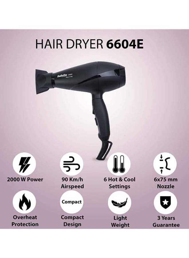 BaByliss Pro Light Hair Dryer Black - Image 2