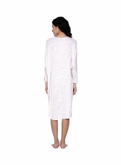 Miss London Loose Fit Knee Length Night Gown Cream  - Image 2