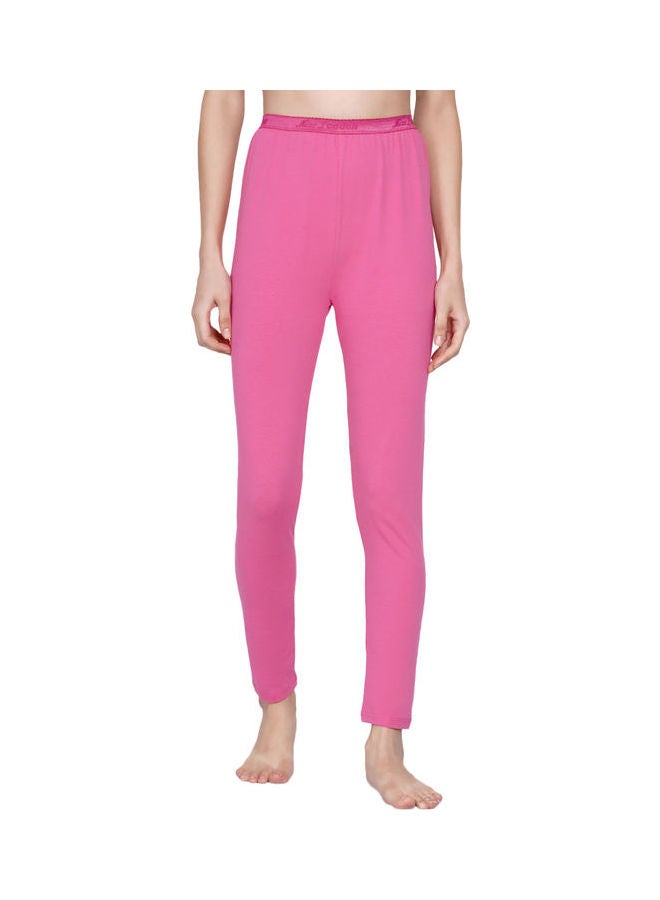 Miss London - High Waist Ultra Soft Tummy Support Stretchy Leggings Pink - Image 1