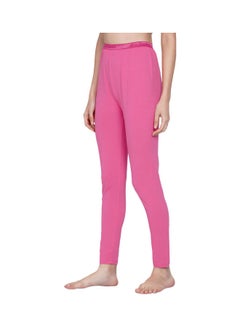 Miss London High Waist Ultra Soft Tummy Support Stretchy Leggings Pink  - Image 4