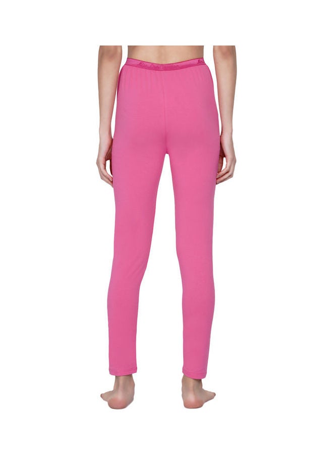 Miss London - High Waist Ultra Soft Tummy Support Stretchy Leggings Pink - Image 1